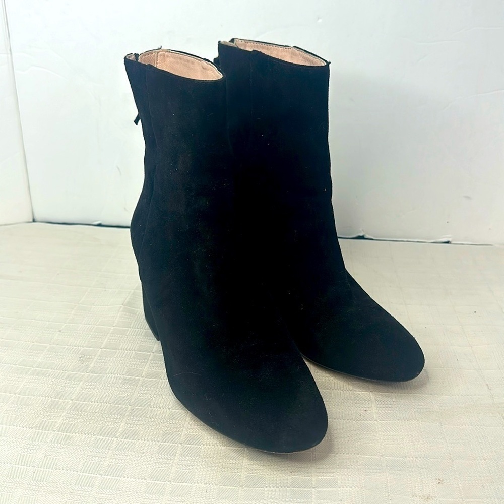 J. CREW Black Suede Minimal Mckay Ankle Boot - Size 7.5